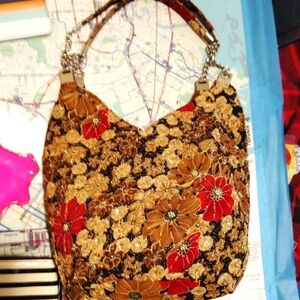 Kate Spade Black and Red Floral Shoulder Bag